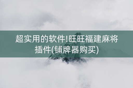超实用的软件!旺旺福建麻将插件(铺牌器购买)