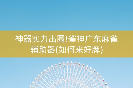神器实力出圈!雀神广东麻雀辅助器(如何来好牌)