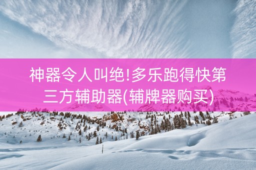 神器令人叫绝!多乐跑得快第三方辅助器(辅牌器购买)