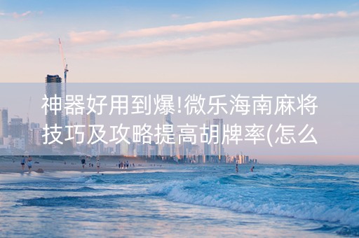 神器好用到爆!微乐海南麻将技巧及攻略提高胡牌率(怎么总输有什么猫腻)