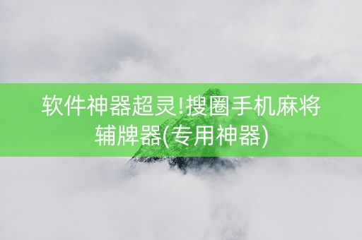 软件神器超灵!搜圈手机麻将辅牌器(专用神器)