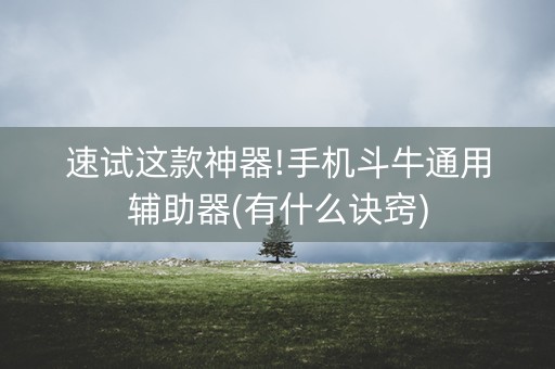 速试这款神器!手机斗牛通用辅助器(有什么诀窍)