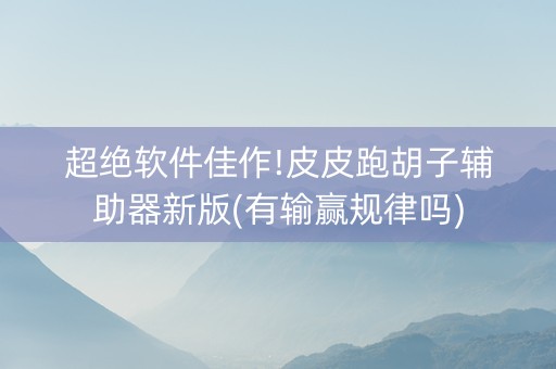 超绝软件佳作!皮皮跑胡子辅助器新版(有输赢规律吗)