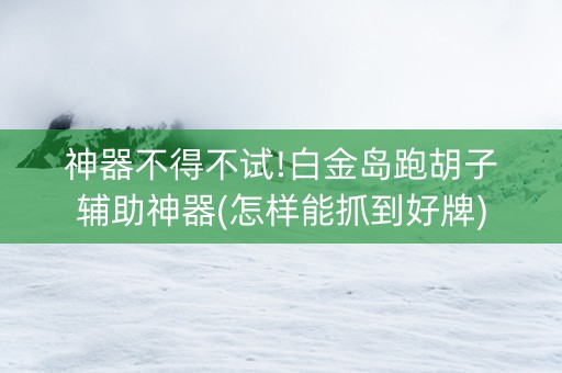 神器不得不试!白金岛跑胡子辅助神器(怎样能抓到好牌)