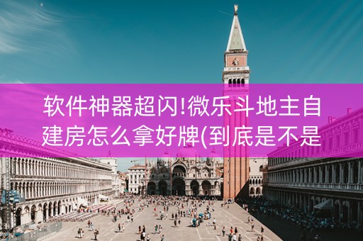 软件神器超闪!微乐斗地主自建房怎么拿好牌(到底是不是有挂)