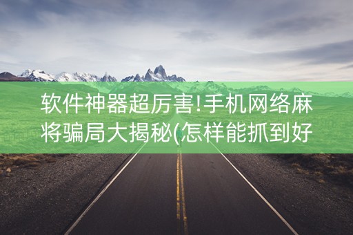 软件神器超厉害!手机网络麻将骗局大揭秘(怎样能抓到好牌)