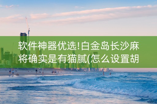 软件神器优选!白金岛长沙麻将确实是有猫腻(怎么设置胡牌)
