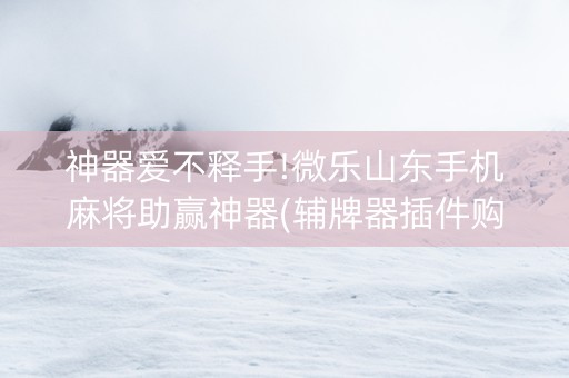 神器爱不释手!微乐山东手机麻将助赢神器(辅牌器插件购买)