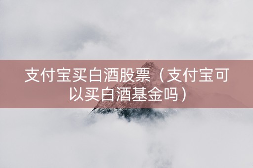 支付宝买白酒股票（支付宝可以买白酒基金吗）