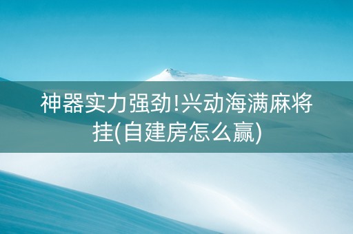 神器实力强劲!兴动海满麻将挂(自建房怎么赢)