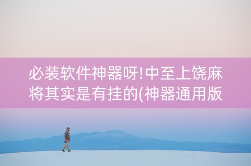必装软件神器呀!中至上饶麻将其实是有挂的(神器通用版)