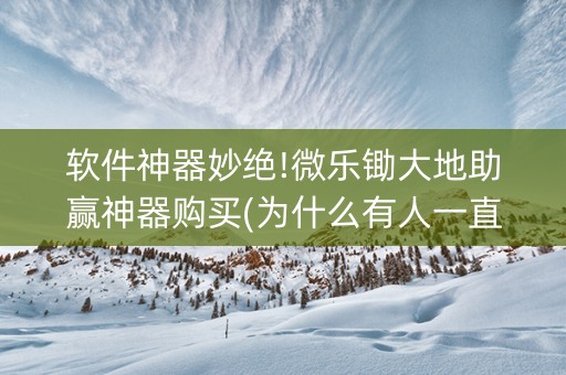 软件神器妙绝!微乐锄大地助赢神器购买(为什么有人一直赢)