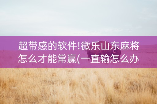 超带感的软件!微乐山东麻将怎么才能常赢(一直输怎么办)