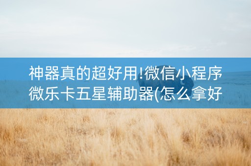 神器真的超好用!微信小程序微乐卡五星辅助器(怎么拿好牌)