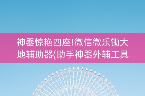 神器惊艳四座!微信微乐锄大地辅助器(助手神器外辅工具)
