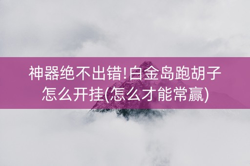 神器绝不出错!白金岛跑胡子怎么开挂(怎么才能常赢)