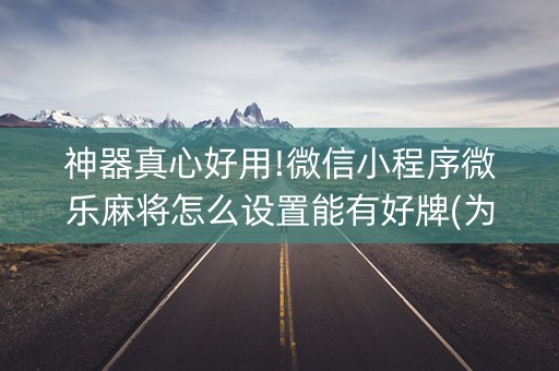 神器真心好用!微信小程序微乐麻将怎么设置能有好牌(为什么牌一直很差)