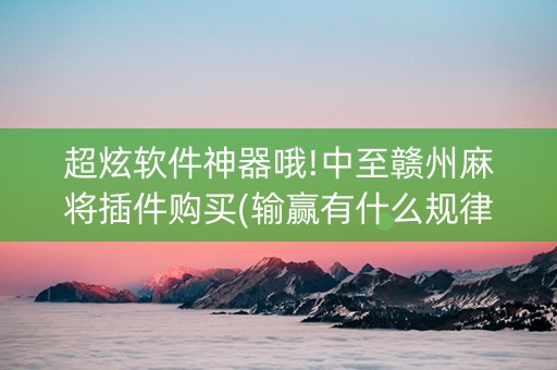 超炫软件神器哦!中至赣州麻将插件购买(输赢有什么规律)