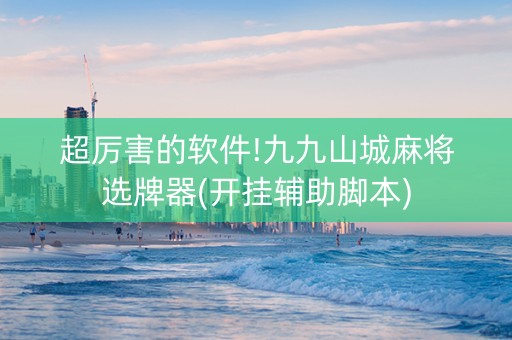 超厉害的软件!九九山城麻将选牌器(开挂辅助脚本)