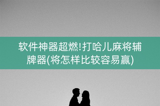 软件神器超燃!打哈儿麻将辅牌器(将怎样比较容易赢)