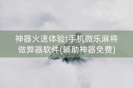 神器火速体验!手机微乐麻将做弊器软件(辅助神器免费)