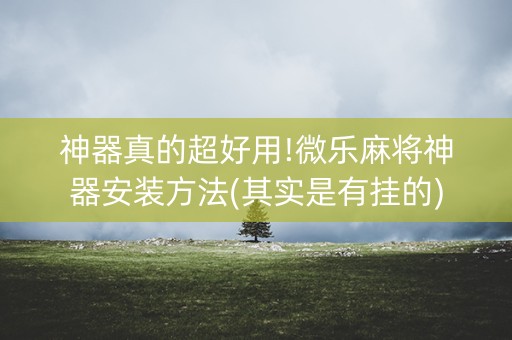 神器真的超好用!微乐麻将神器安装方法(其实是有挂的)