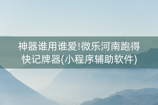 神器谁用谁爱!微乐河南跑得快记牌器(小程序辅助软件)