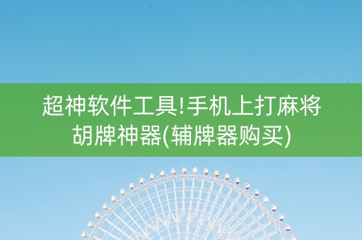 超神软件工具!手机上打麻将胡牌神器(辅牌器购买)