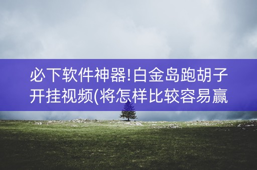 必下软件神器!白金岛跑胡子开挂视频(将怎样比较容易赢)