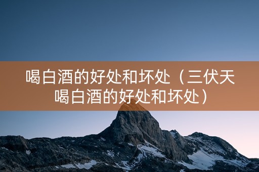 喝白酒的好处和坏处（三伏天喝白酒的好处和坏处）