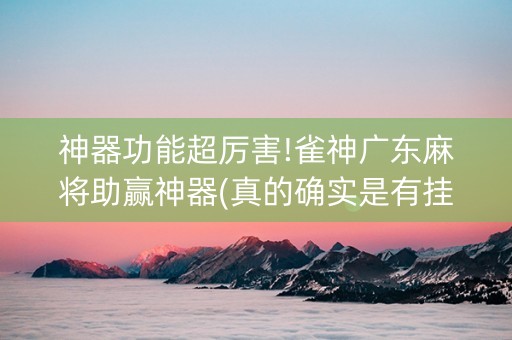 神器功能超厉害!雀神广东麻将助赢神器(真的确实是有挂)