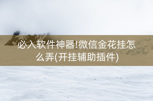 必入软件神器!微信金花挂怎么弄(开挂辅助插件)