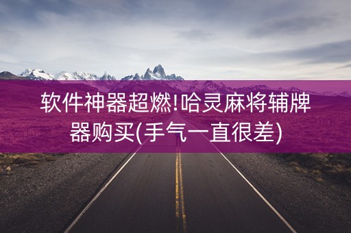 软件神器超燃!哈灵麻将辅牌器购买(手气一直很差)