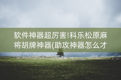 软件神器超厉害!科乐松原麻将胡牌神器(助攻神器怎么才会赢)