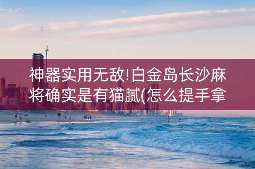 神器实用无敌!白金岛长沙麻将确实是有猫腻(怎么提手拿好牌)