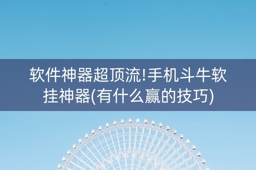 软件神器超顶流!手机斗牛软挂神器(有什么赢的技巧)