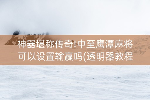 神器堪称传奇!中至鹰潭麻将可以设置输赢吗(透明器教程)