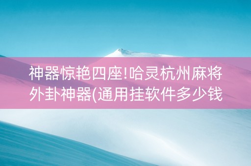 神器惊艳四座!哈灵杭州麻将外卦神器(通用挂软件多少钱)