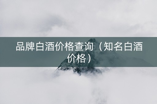 品牌白酒价格查询（知名白酒价格）