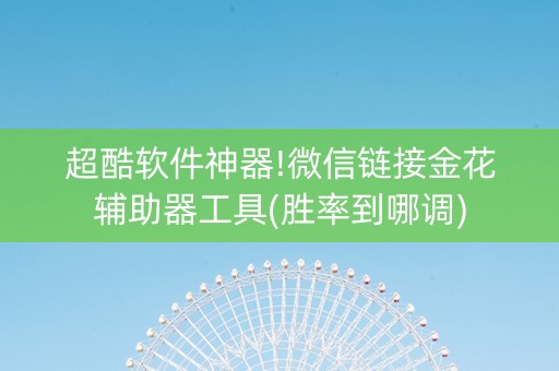 超酷软件神器!微信链接金花辅助器工具(胜率到哪调)