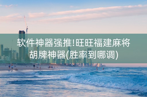 软件神器强推!旺旺福建麻将胡牌神器(胜率到哪调)