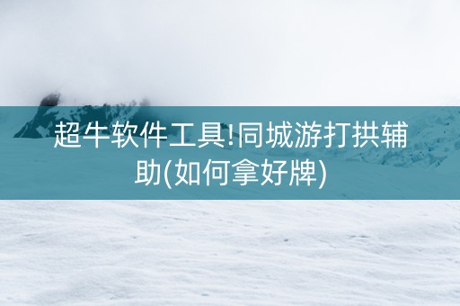 超牛软件工具!同城游打拱辅助(如何拿好牌)