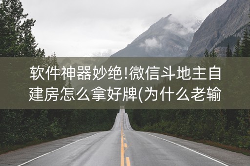 软件神器妙绝!微信斗地主自建房怎么拿好牌(为什么老输)