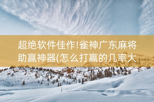 超绝软件佳作!雀神广东麻将助赢神器(怎么打赢的几率大)