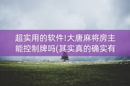 超实用的软件!大唐麻将房主能控制牌吗(其实真的确实有挂)