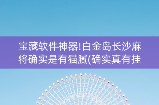 宝藏软件神器!白金岛长沙麻将确实是有猫腻(确实真有挂)