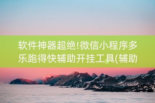 软件神器超绝!微信小程序多乐跑得快辅助开挂工具(辅助器插件)