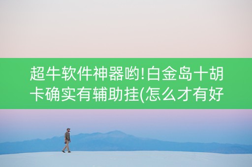 超牛软件神器哟!白金岛十胡卡确实有辅助挂(怎么才有好牌)