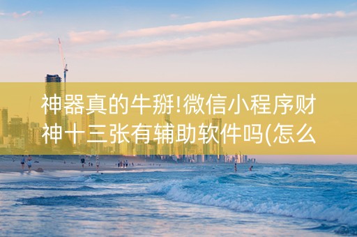 神器真的牛掰!微信小程序财神十三张有辅助软件吗(怎么能让胜率高)