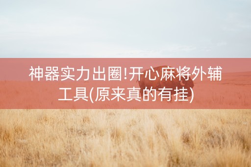 神器实力出圈!开心麻将外辅工具(原来真的有挂)